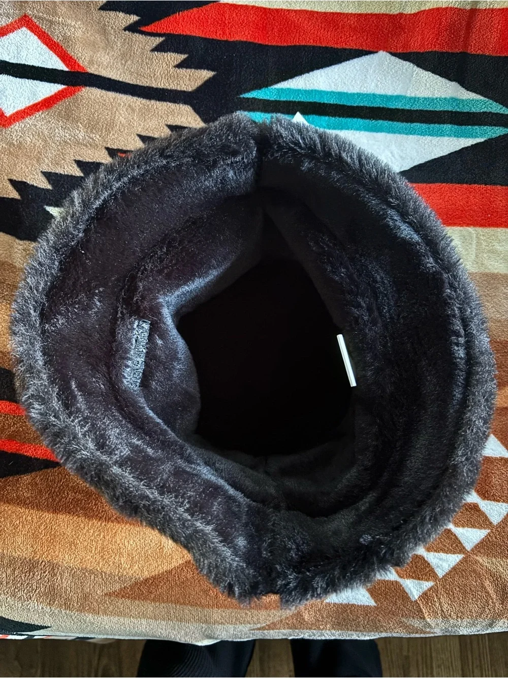 Hat with Faux Fur Tag